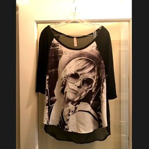 Retro Blouse with Woman on Front